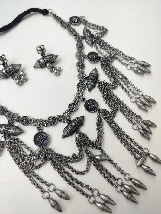 Layered Oxidised Necklace set