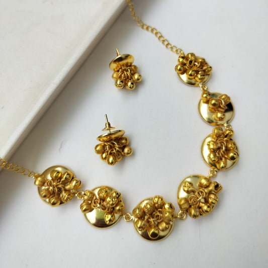 Ghungroo Golden Necklace set