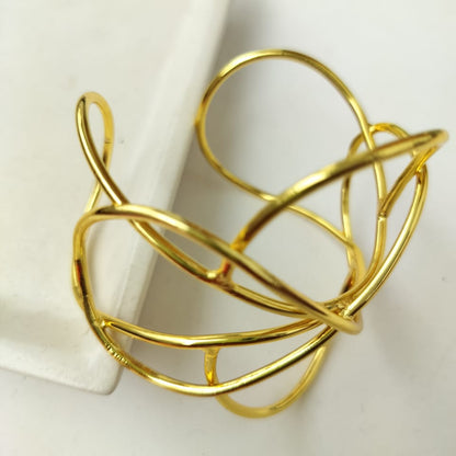 Modern Gold Wire Cuff Bracelet