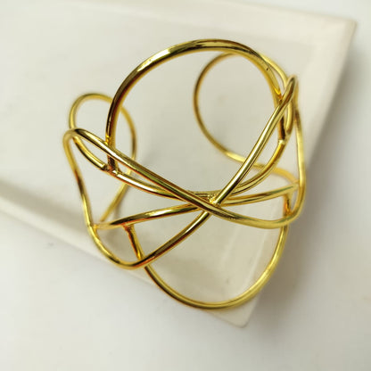 Modern Gold Wire Cuff Bracelet