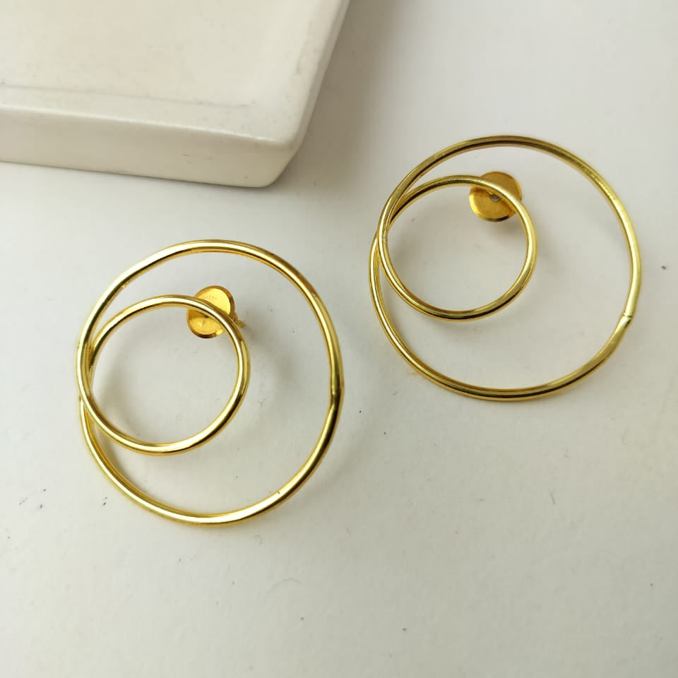 Gold Double Hoop Earrings for Women