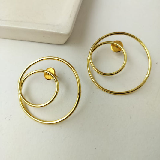 Gold Double Hoop Earrings for Women