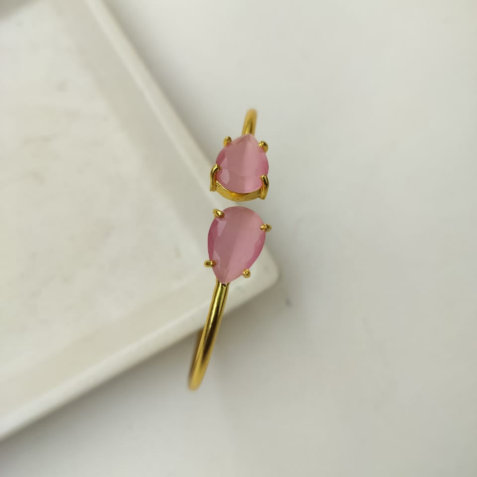 Light Pink Golden Kada Bracelet