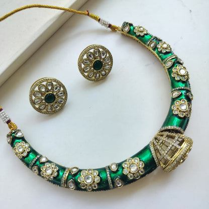 Genelia Inspired Traditional Green Hasli Set