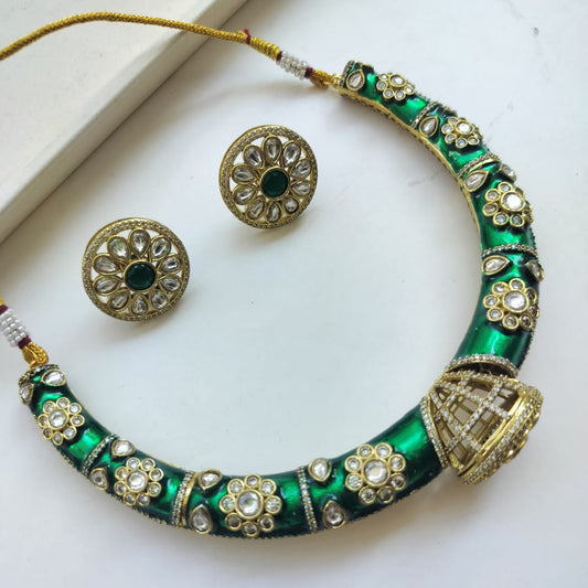Genelia Inspired Traditional Green Hasli Set