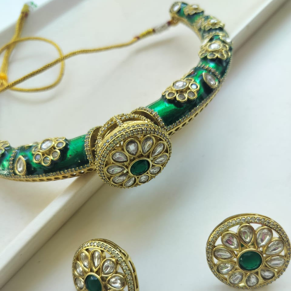 Genelia Inspired Traditional Green Hasli Set