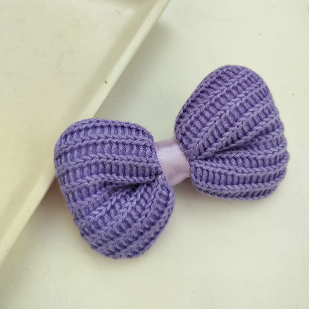 Bella Handcrafted Knitted Bow Hair Clip