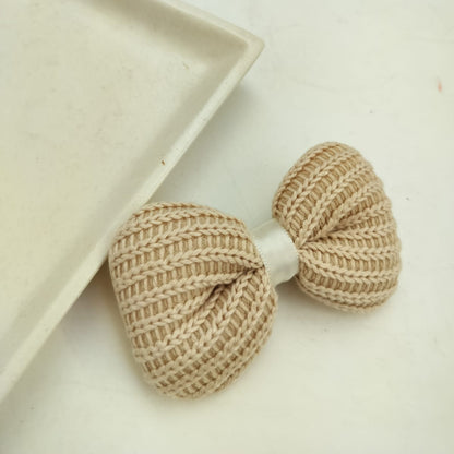 Bella Handcrafted Knitted Bow Hair Clip