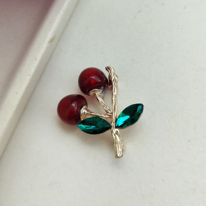 Twin Cherry Brooch