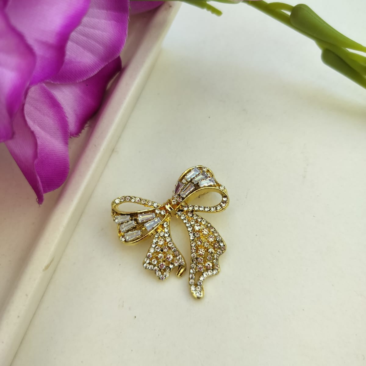 Crystal Couture Bow Brooch