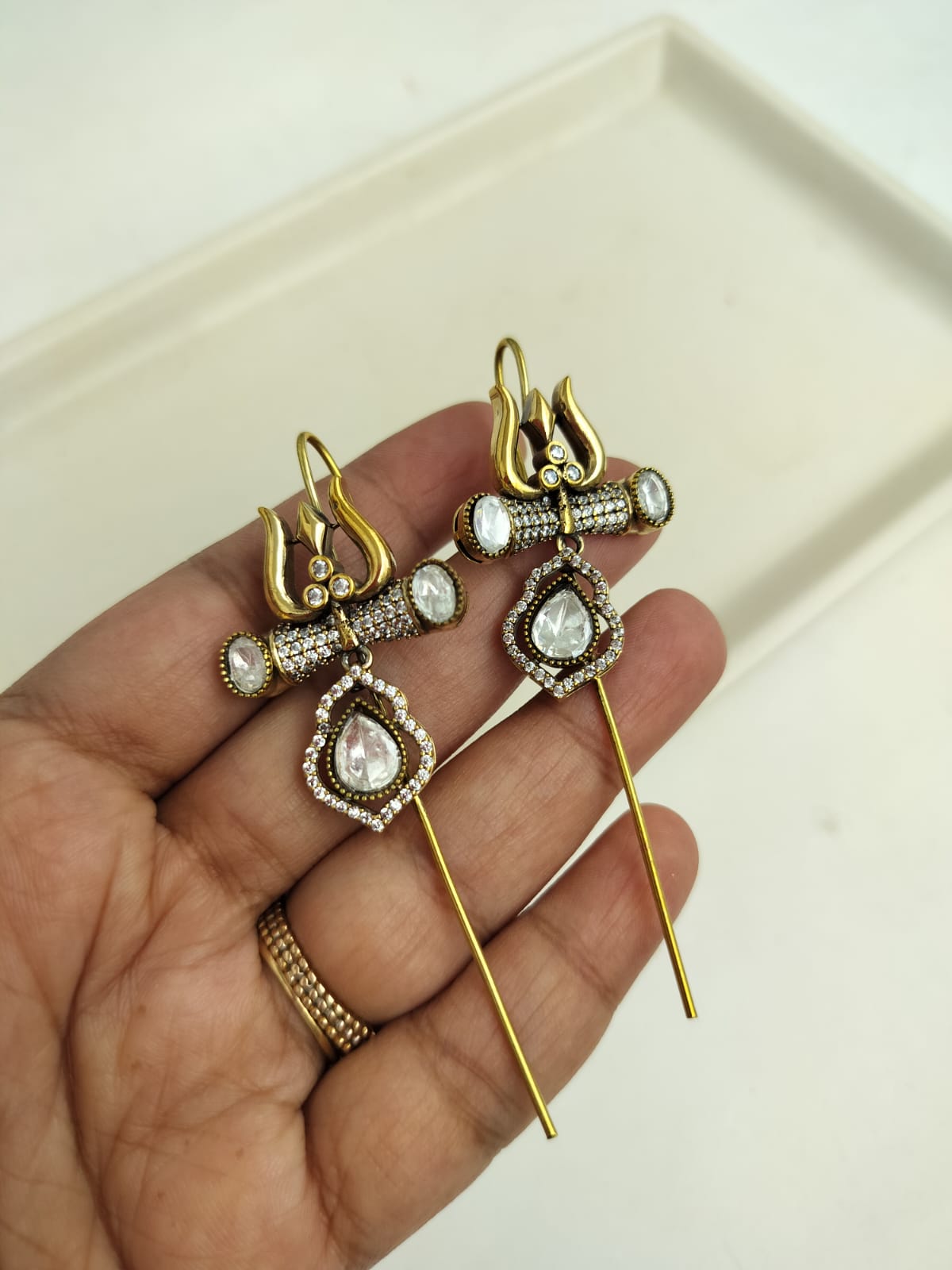 Mahadev Trishul Needle Earcuffs