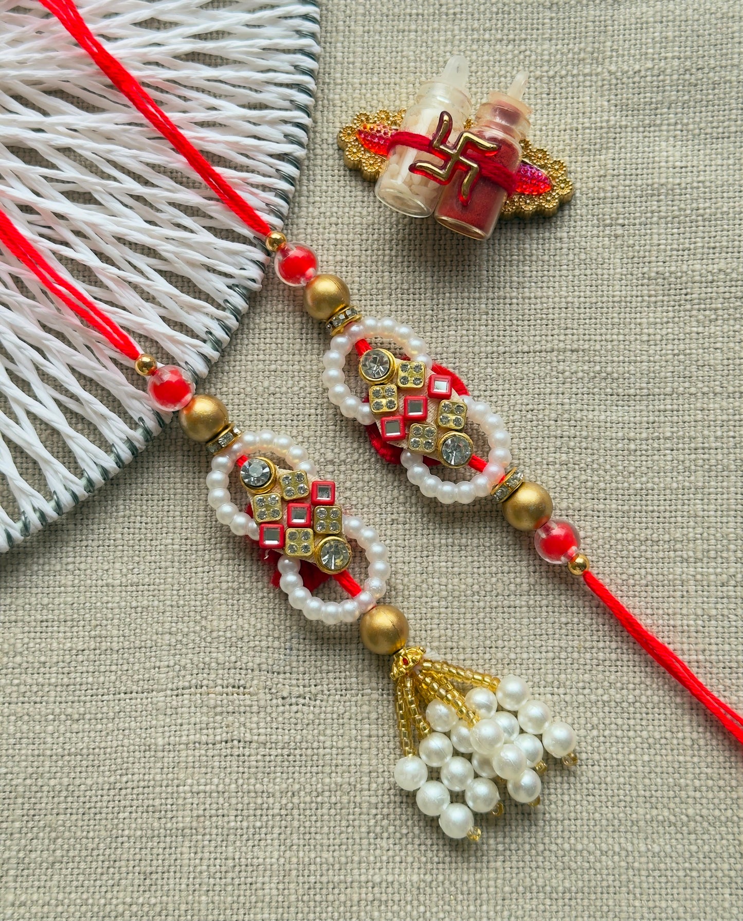 Red Bhai Rakhi & Bhabhi Lumba