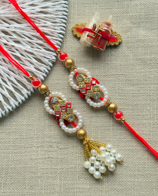 Red Bhai Rakhi & Bhabhi Lumba