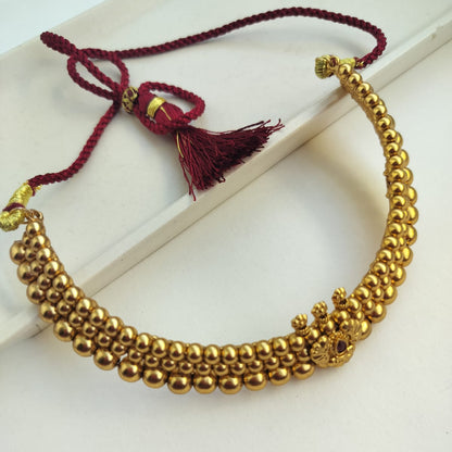 Mahagauri Gold Lookalike Choker Necklace Set