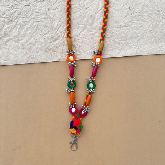 Shell Handmade Navratri Sling Chain Mobile Holder - Multicolored