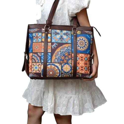Geometric Printed Laptop/Office Bag