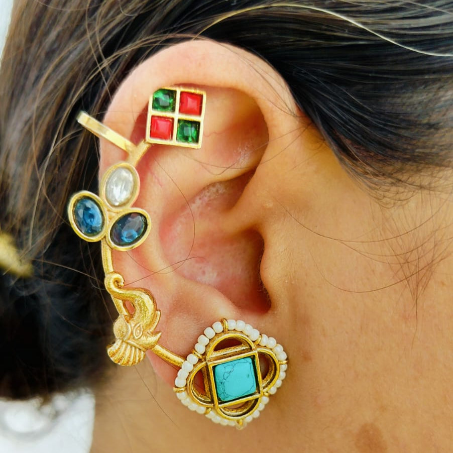 Kundan Phoenix Ear Cuff