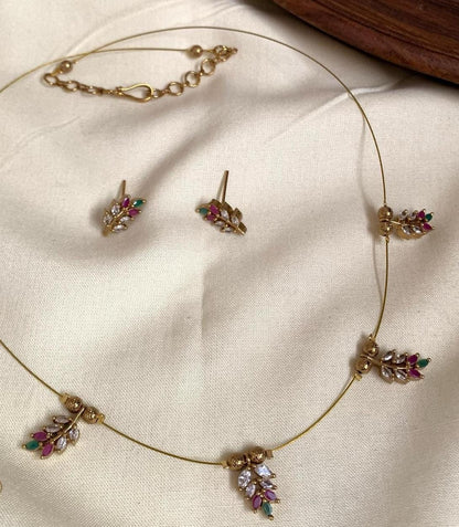 Invisible Leaf necklace set