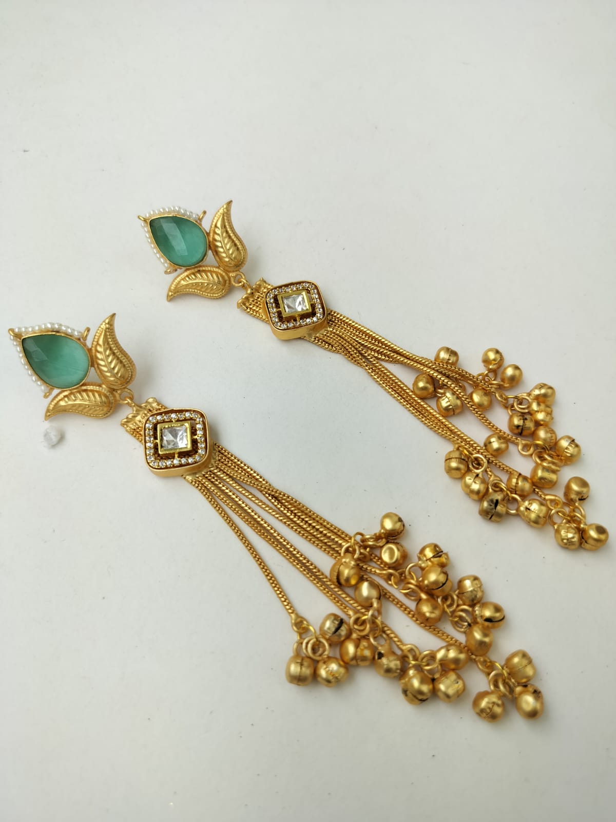 Kashmiri Earrings in Kundan Stone