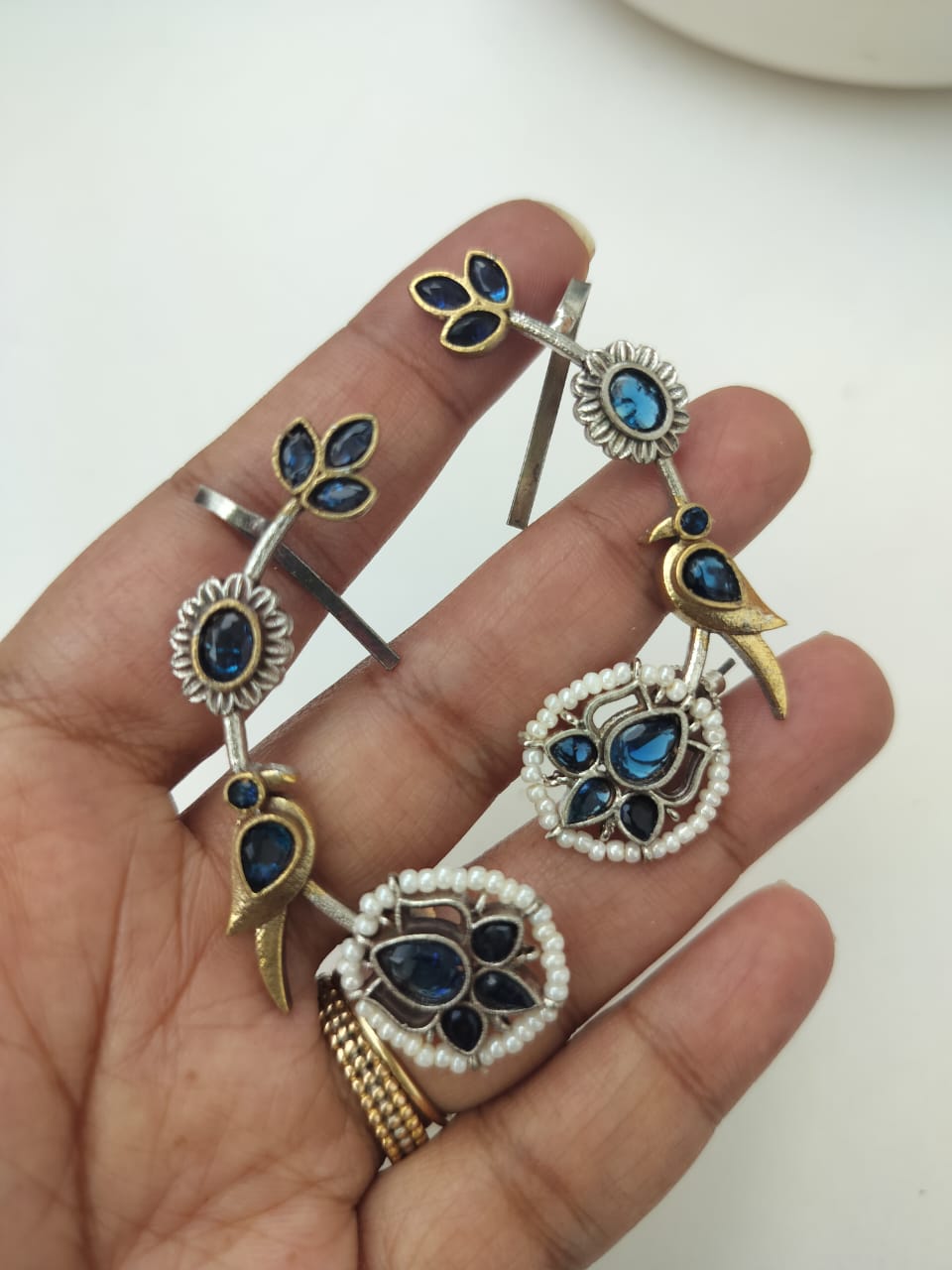 Lotus Stone earcuffs - Set of 2