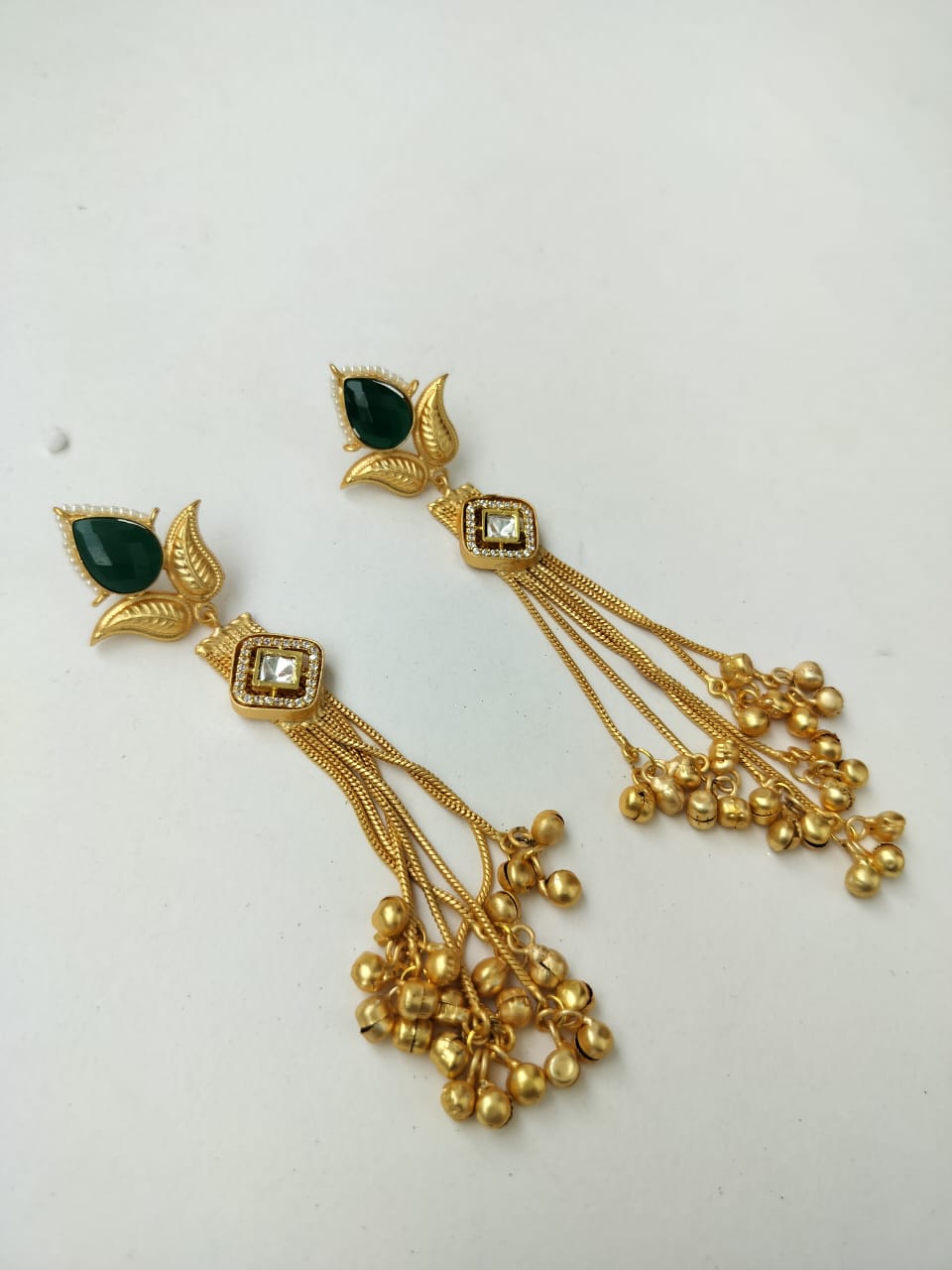 Kashmiri Earrings in Kundan Stone