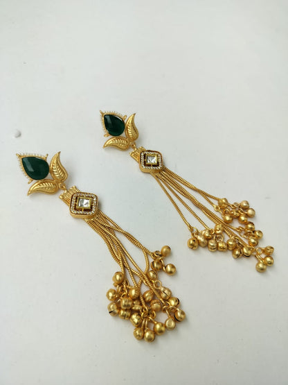 Kashmiri Earrings in Kundan Stone