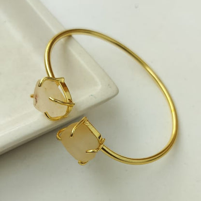Natural Stone Golden Kada Bracelet