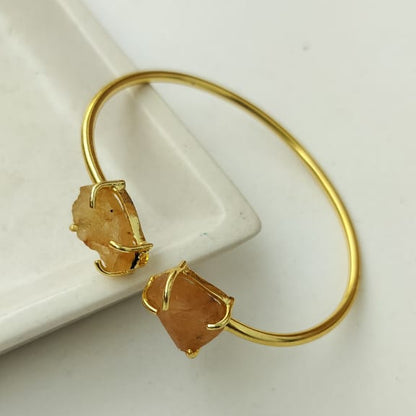 Natural Stone Golden Kada Bracelet