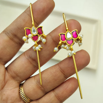 Lotus Mop Needle earcuff earrings