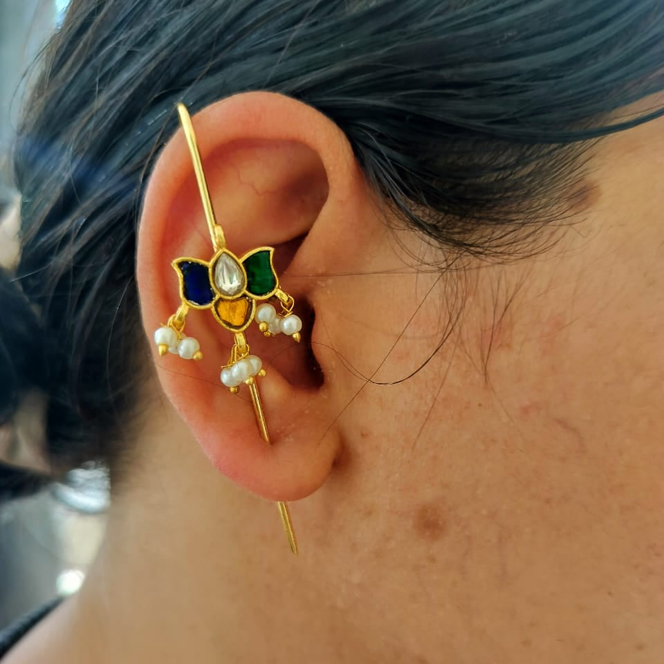 Lotus Mop Needle earcuff earrings