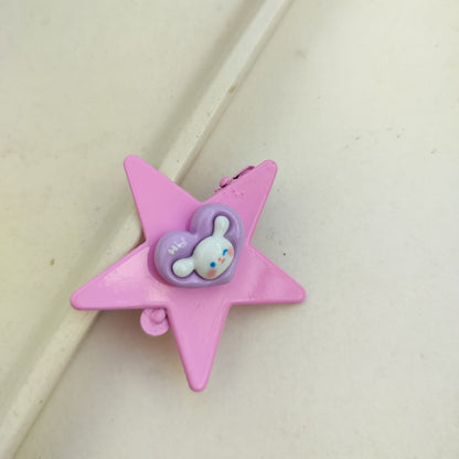 Pastel Star Cartoon Hair Clip - Single Piece