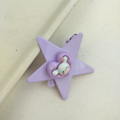 Pastel Star Cartoon Hair Clip - Single Piece