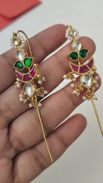 Ambika Kundan pearl earcuff