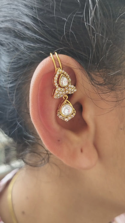 Dia Clip-On Kundan Bugadi Ear Cuff - Set Of 2