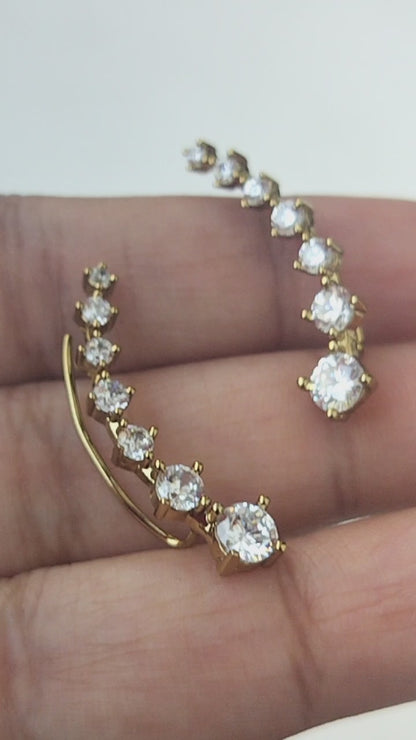 White stone Earcuffs