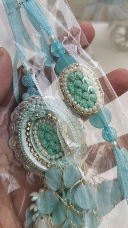 Blue Shell Bhai Rakhi & Bhabhi Lumba - Couple Rakhi