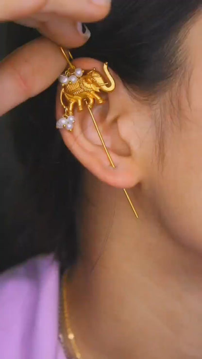 Gajraj Needle Ear cuff Earrings