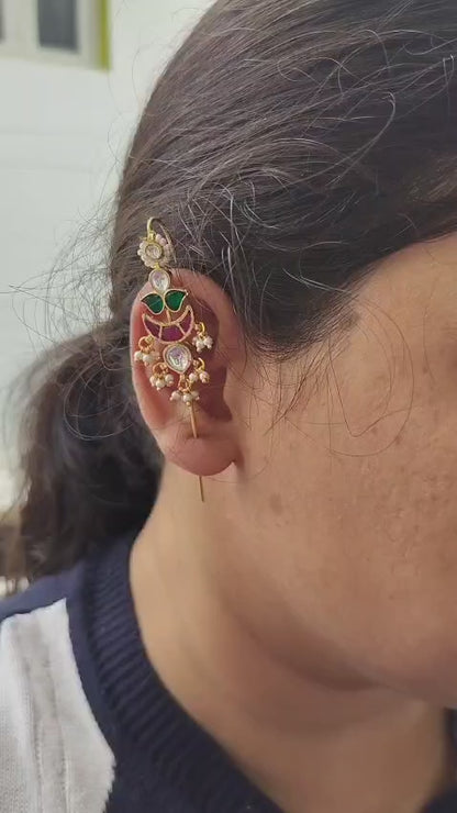 Ambika Kundan pearl earcuff