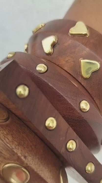 The Artisan Bold Stack – Set of 4 Handcrafted Wooden Bangles