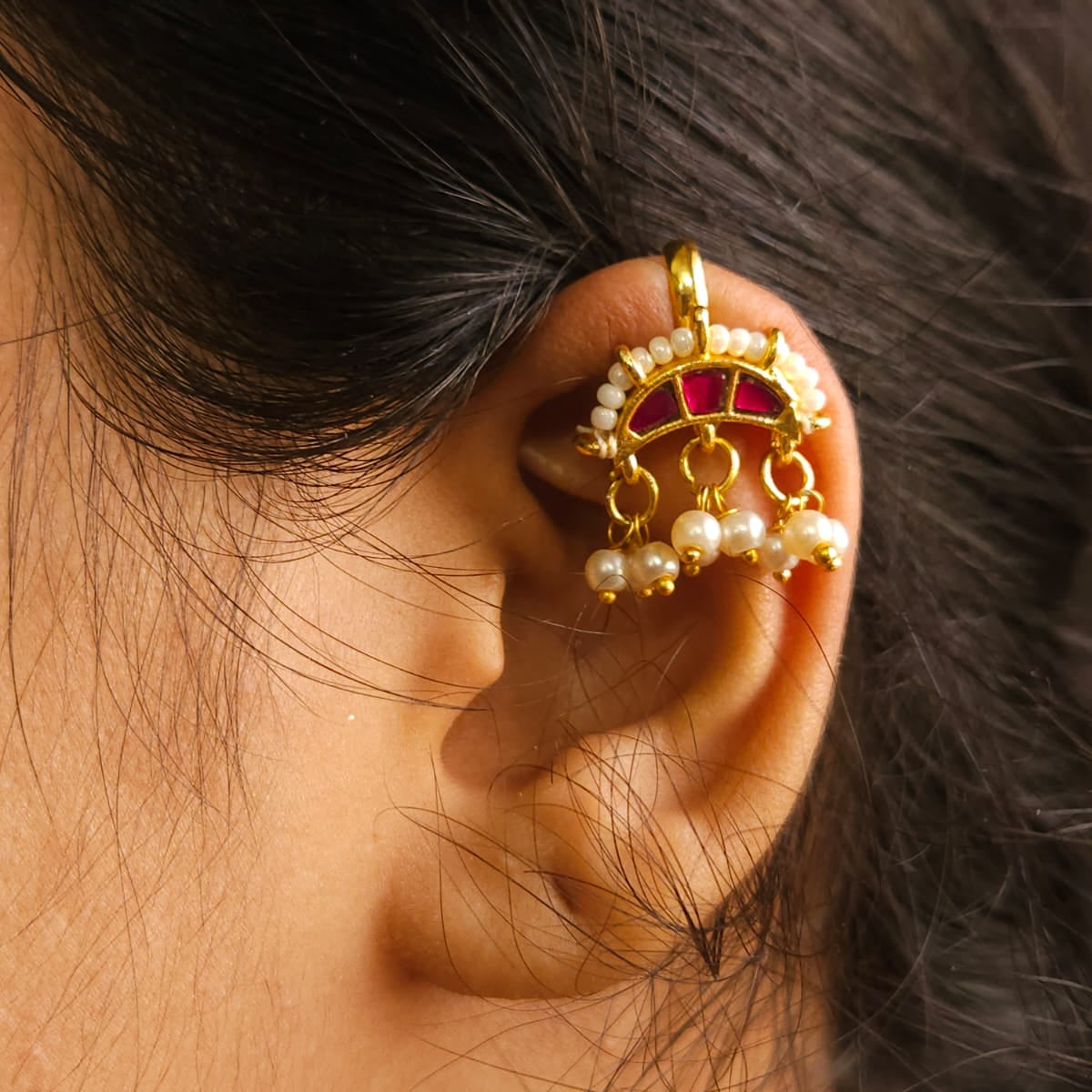 Kundan Pearl Bugadi - Set of 2