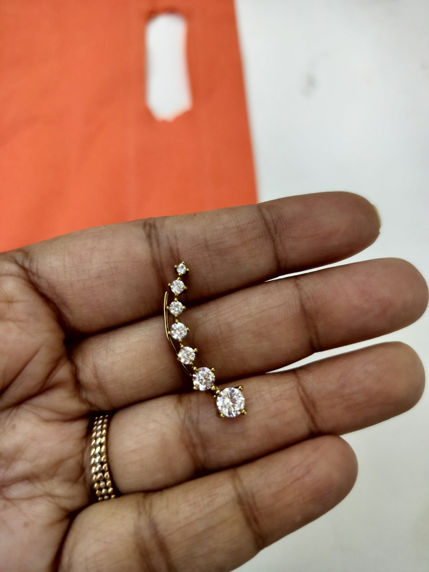 White stone Earcuffs