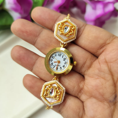 Ratnavali Heritage Watch (Cream)