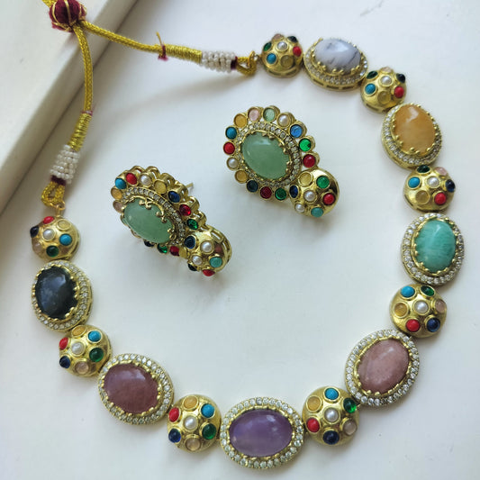 Multicolored Russian Stone Necklace