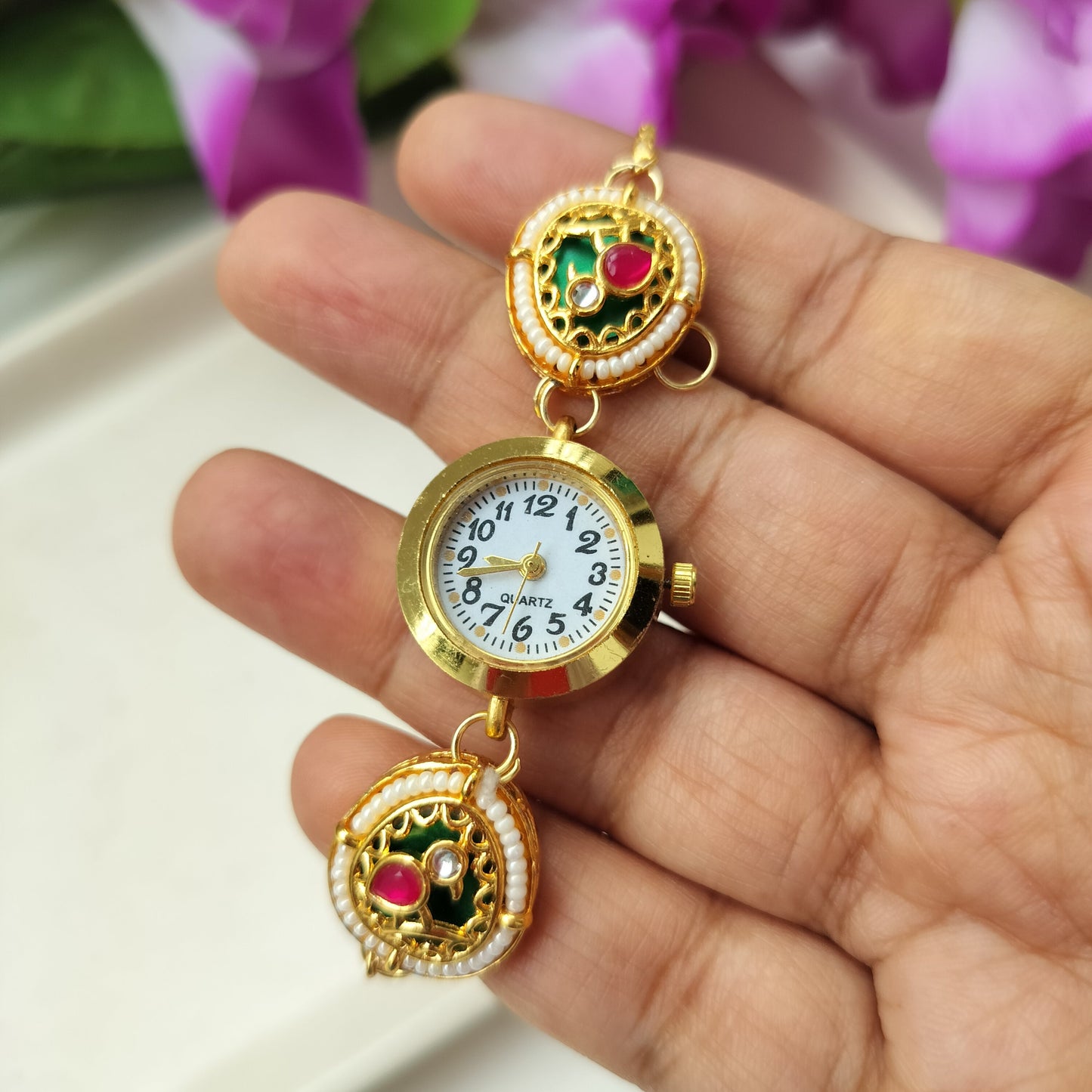 Rajkumari Heritage Watch (Pink and Green)